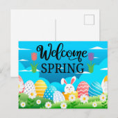 Carte Postale Bienvenue Printemps (Devant / Derrière)