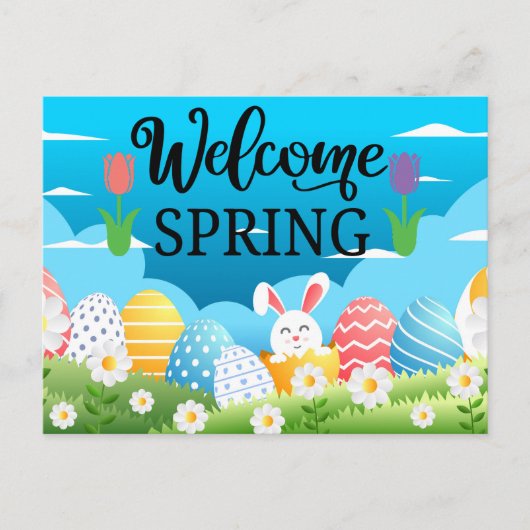 Carte Postale Bienvenue Printemps (Devant)