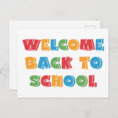 Carte Postale Bienvenue Retour à l'école (Devant / Derrière)