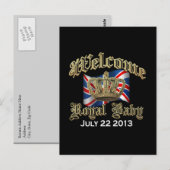 Carte Postale Bienvenue Royal Baby Keepsaké (Devant / Derrière)