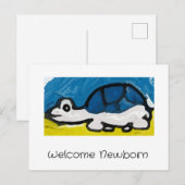 Carte Postale Bienvenue Turtle nouveau-né (Devant / Derrière)
