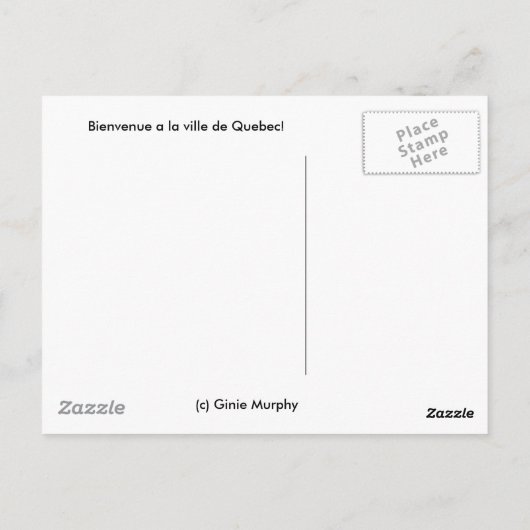 Carte Postale Bienvenue une La Ville De Québec ! (Dos)