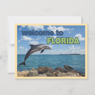 Carte Postale Bienvenue vintage en Floride Dauphin