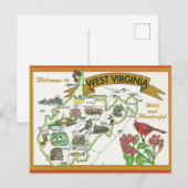 Carte Postale Bienvenue vintage en Virginie-Occidentale (Devant / Derrière)