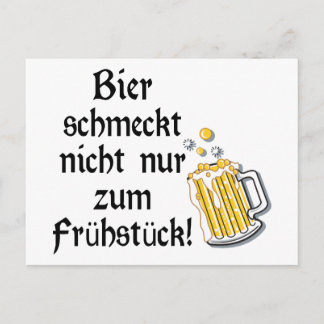 Carte Postale Bier schmeckt nicht nur zum Frühstück!