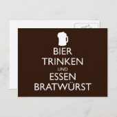 Carte Postale BIER TRINKEN UND ESSEN BRATWURST Okroberfest (Devant / Derrière)