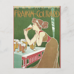 Carte Postale Bière Art Nouveau Vintage Brasserie Fraikin-Courar