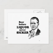 CARTE POSTALE BIÈRE AVANT LIQUOR (Devant / Derrière)