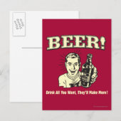 Carte Postale Bière : Buvez tout ce qu'ils veulent (Devant / Derrière)