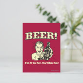 Carte Postale Bière : Buvez tout ce qu'ils veulent (Debout devant)