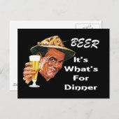 Carte Postale Bière - C'est quoi pour le dîner! (Devant / Derrière)