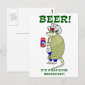 Carte Postale Bière C'est quoi pour le petit-déjeuner (Devant / Derrière)