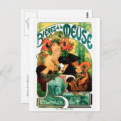 Carte Postale Bière de la Meuse Alphonse Mucha (Devant / Derrière)