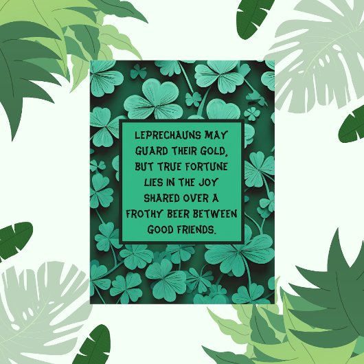 Carte Postale Bière et bons amis St. Patrick's Day