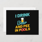 Carte Postale Bière Et Pee Dans Les Piscines Piscine (Devant / Derrière)