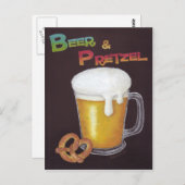 Carte postale Bière et Pretzel (Devant / Derrière)