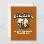 Carte Postale Bière : La Façon De Mans Coeur À Travers Le Foie (Devant / Derrière)