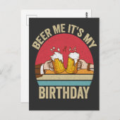 Carte Postale Bière moi c'est mon anniversaire Funny Sunset cade (Devant / Derrière)