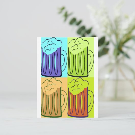 Carte Postale Bière Mug (Debout devant)