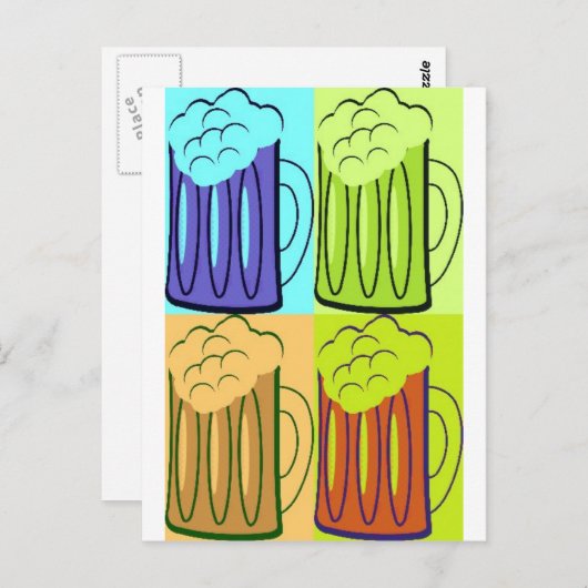 Carte Postale Bière Mug (Devant / Derrière)