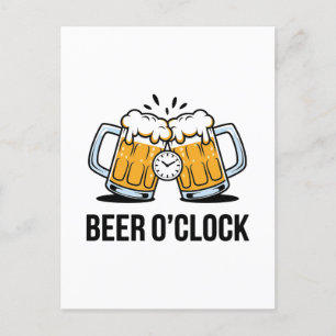 Carte Postale Bière O'Clock - Il est temps de célébrer avec un C