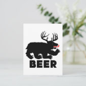 Carte Postale Bière — Ours + Cerf (Debout devant)