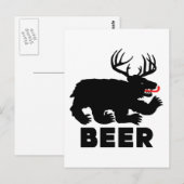 Carte Postale Bière — Ours + Cerf (Devant / Derrière)