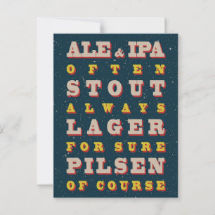 Carte Postale Bière Toujours. affiche vintage de bière. Bière