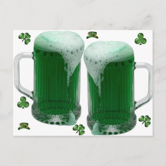 Carte Postale Bière verte de la Saint Patrick (Devant)