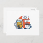 Carte Postale Bière Vs Café (Devant / Derrière)