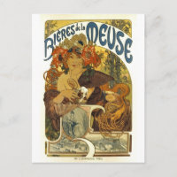 Bieres de la meuse poster art vintage