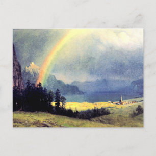Carte Postale Bierstadt - Après la douche, peinture d'art fin,