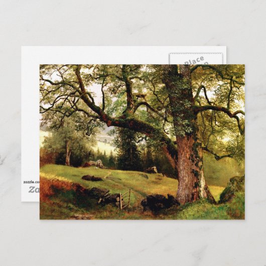 Carte Postale Bierstadt - Un sentier à travers les arbres (Devant / Derrière)