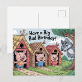 Carte Postale BIG BAD BIRTHDAY: Humorous Greeting Illustratation (Devant / Derrière)