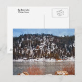 Carte Postale Big Bear Lake, Neige d'hiver (Devant / Derrière)