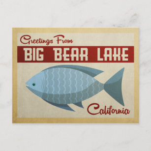 Carte postale Big Bear Lake Vintage voyage de pois