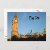 Carte postale Big Ben (Devant / Derrière)