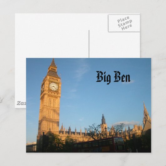 Carte postale Big Ben (Devant / Derrière)