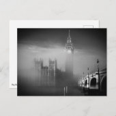 Carte Postale Big Ben à travers le brouillard (Devant / Derrière)