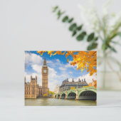 Carte Postale Big Ben Avec Feuilles D'Automne, Londres (Debout devant)