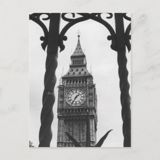 Carte Postale Big Ben en noir et blanc (Devant)