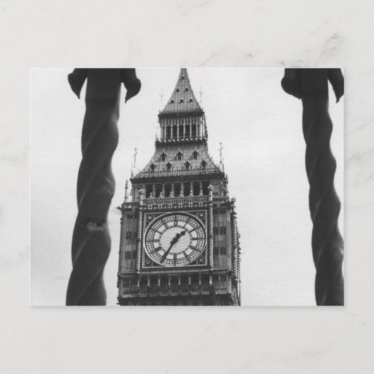 Carte Postale Big Ben en noir et blanc (Devant)