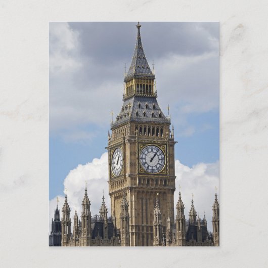 Carte Postale Big Ben et les Chambres du Parlement, Londres, (Devant)