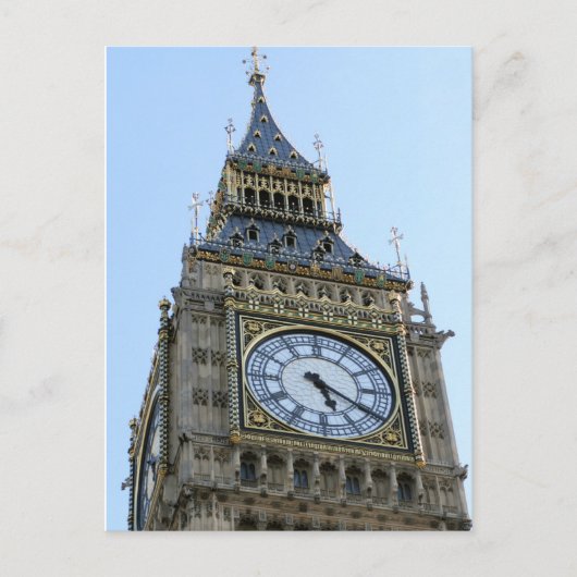 Carte Postale Big Ben Horloge à Londres, Angleterre Royaume-Uni (Devant)