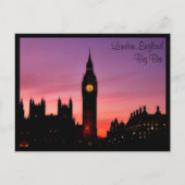 Carte Postale Big Ben Horloge Tower dans le Sunset Londres Angle (Devant)