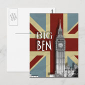 Carte postale Big Ben London British Union Jack (Devant / Derrière)