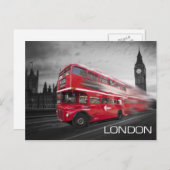Carte Postale Big Ben London Bus (Devant / Derrière)