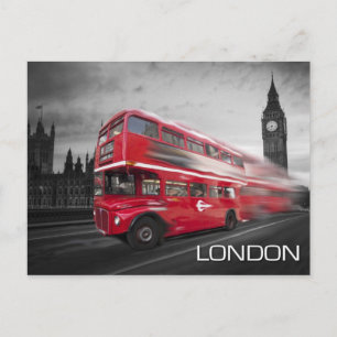 Carte Postale Big Ben London Bus