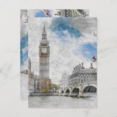 Carte postale Big Ben Londres - Souvenir de voyage (Devant / Derrière)