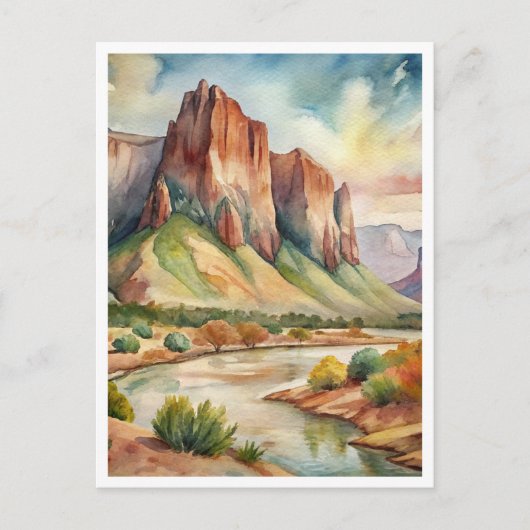 Carte Postale Big Bend National Park Texas aquarelle peinture (Devant)